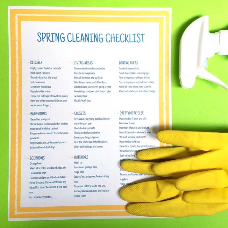 Spring Cleaning Checklist (free printable) * Moms and Crafters