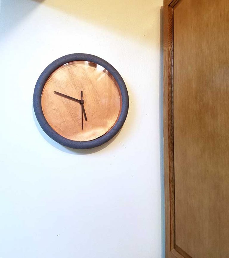 Clock Makeover Concrete and Brushed Metal Decor * Moms and Crafters