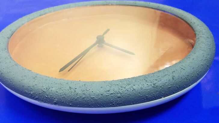 Clock Makeover – Concrete and Brushed Metal Decor