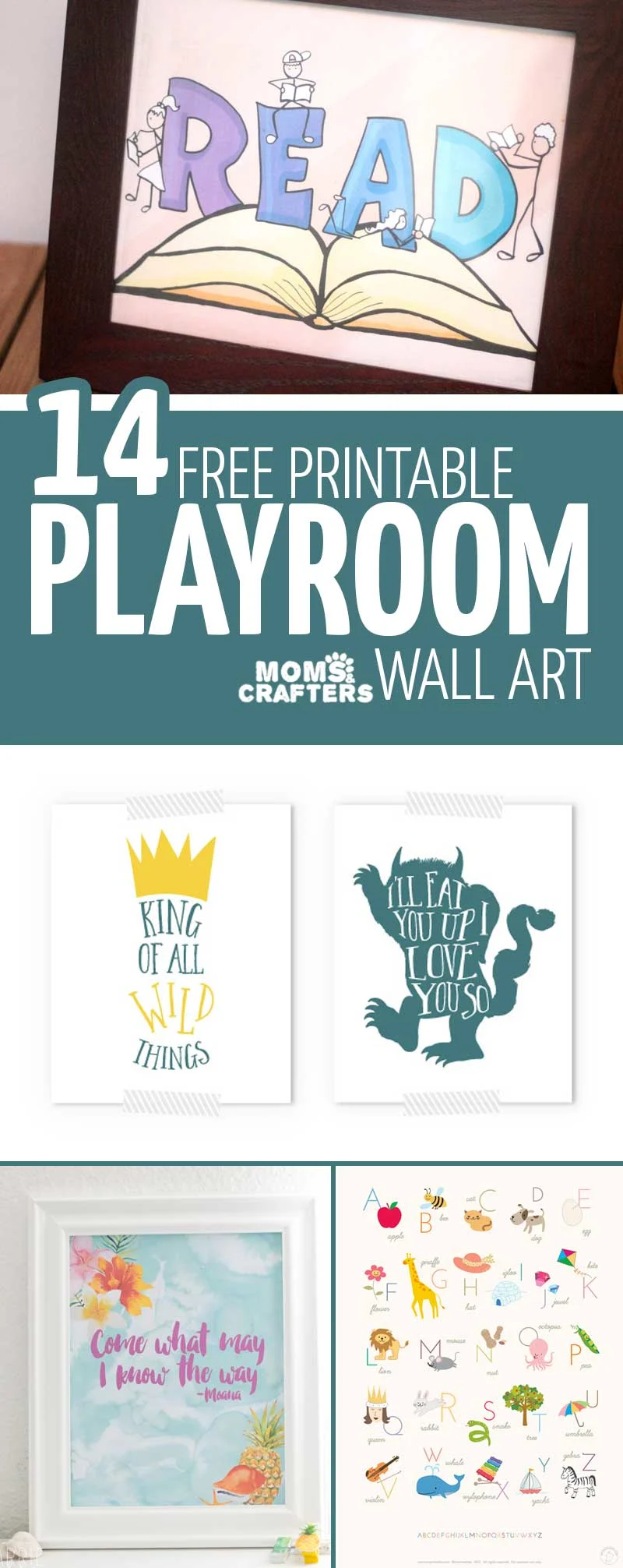 Free Playroom Printables - including beautiful book inspired wall art for your kids room or nursery! #wallart #decor #momsandcrafters