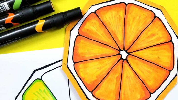 Fruit Cards – Color-in Citrus Slices