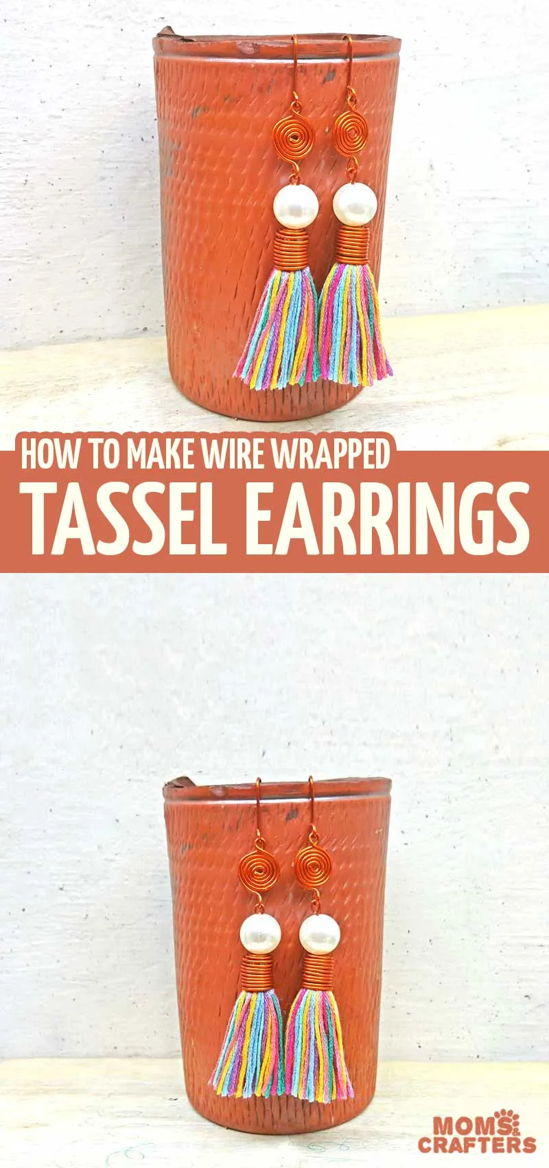 Learn how to make tassel earrings in this fun and quirky DIY jewelry making tutorial for beginners! You'll learn this basic wire wrapping idea - and it's a perfect craft for teens!