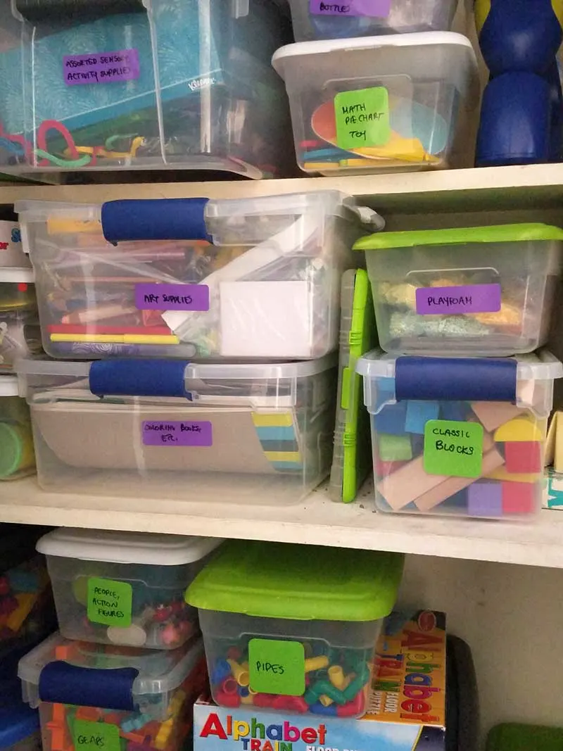 Here's another glimpse at my playroom organization