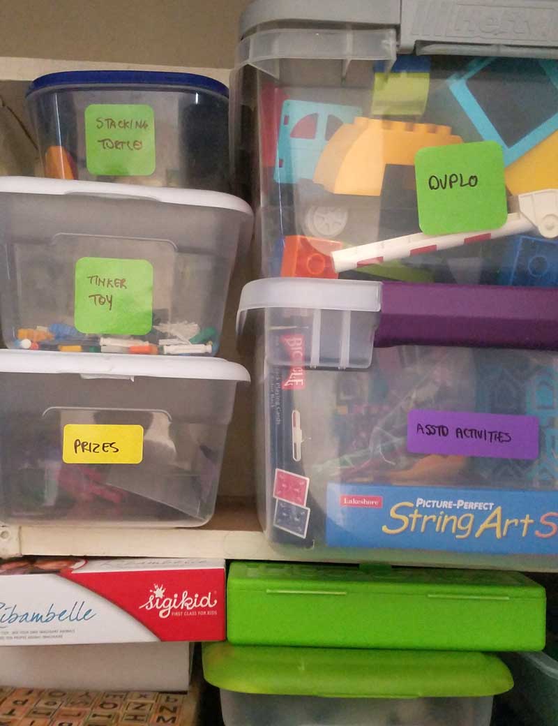 Another peek into my playroom organization