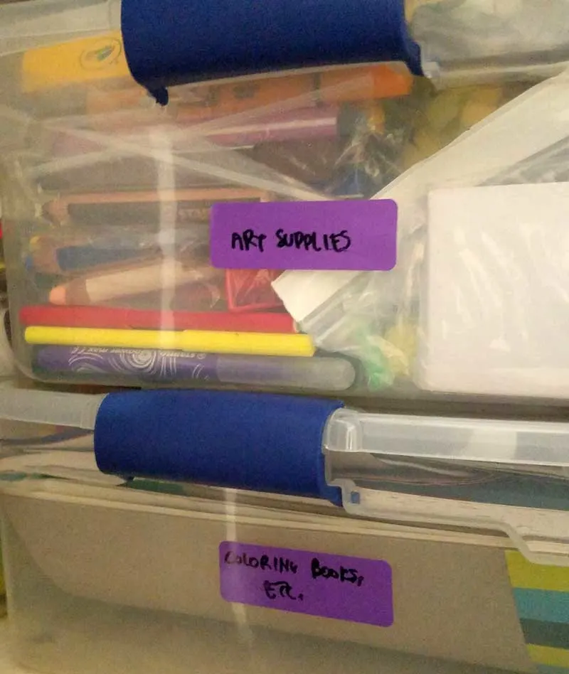 Another peek at how I organized art supplies during my toy organization spree