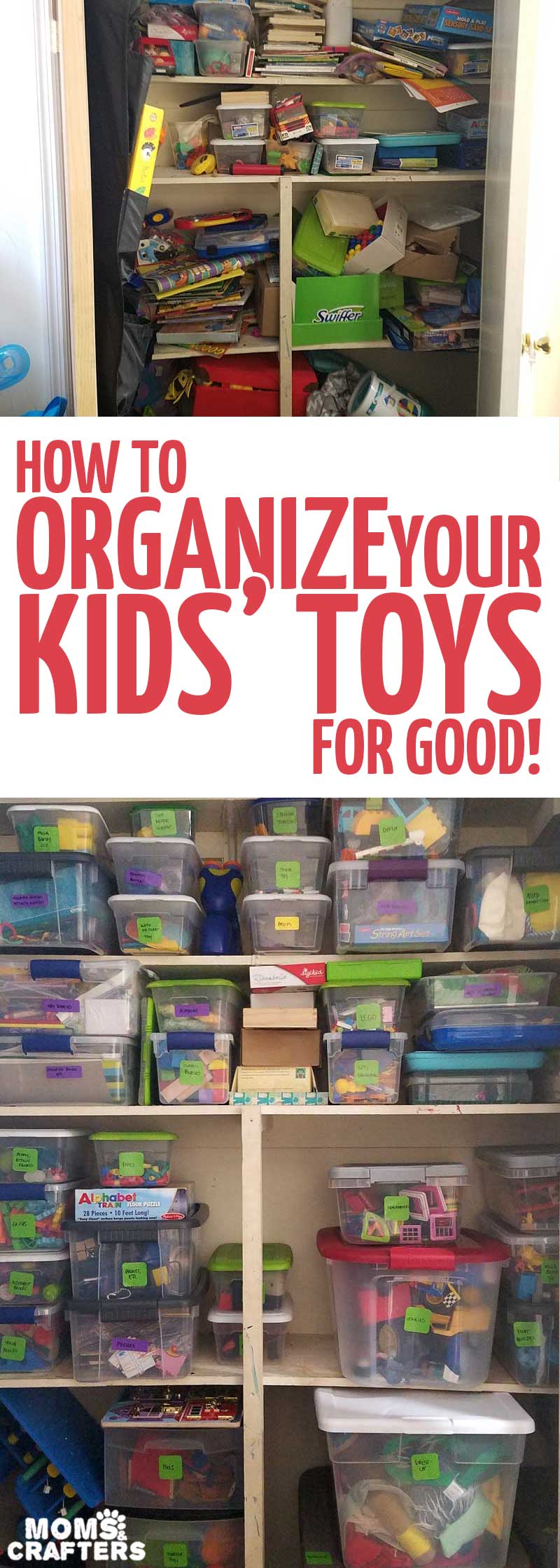 These playroom organization tips and tricks are brilliant - you'll get your kids' toys organized for good! These toy organization hacks and how-tos will stay clean and anyone can do it.