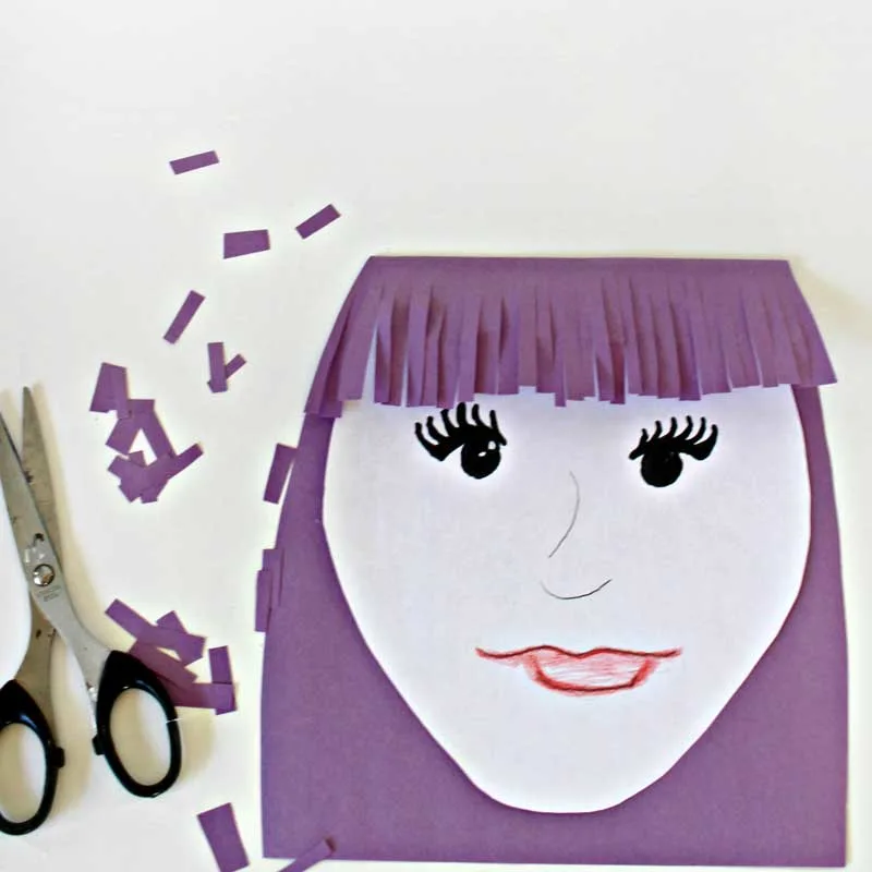 Scissors Practice Haircut Craft * Moms and Crafters