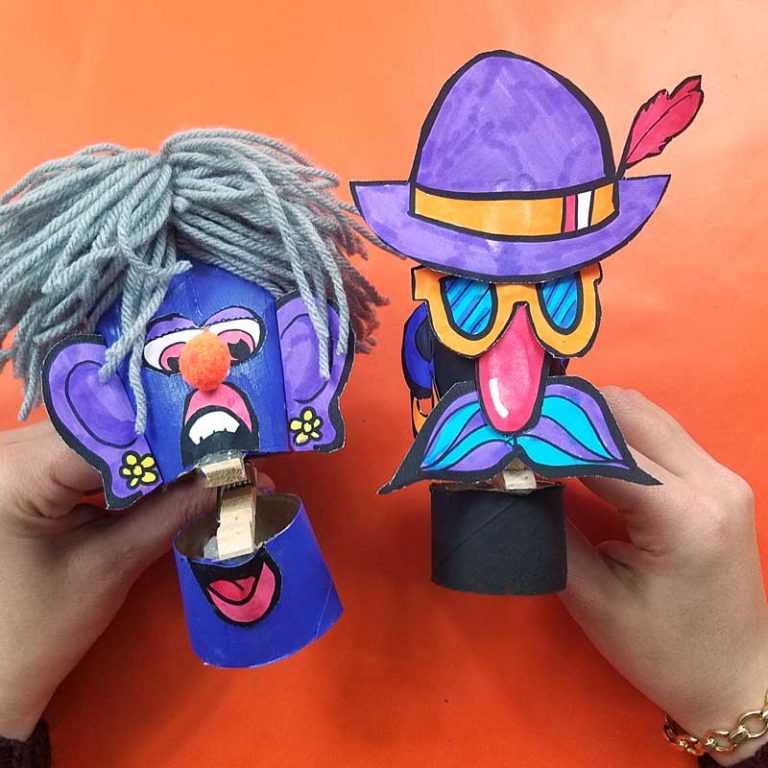 Toilet Paper Roll Clothespin Puppets (Free Printable Templates)