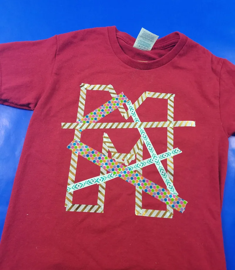 DIY monogram shirt step 3 - optional - add criss cross
