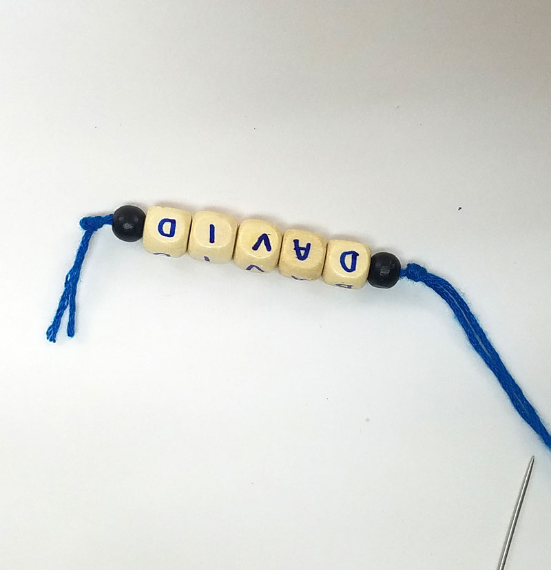 name keychains craft - add another round bead, knot