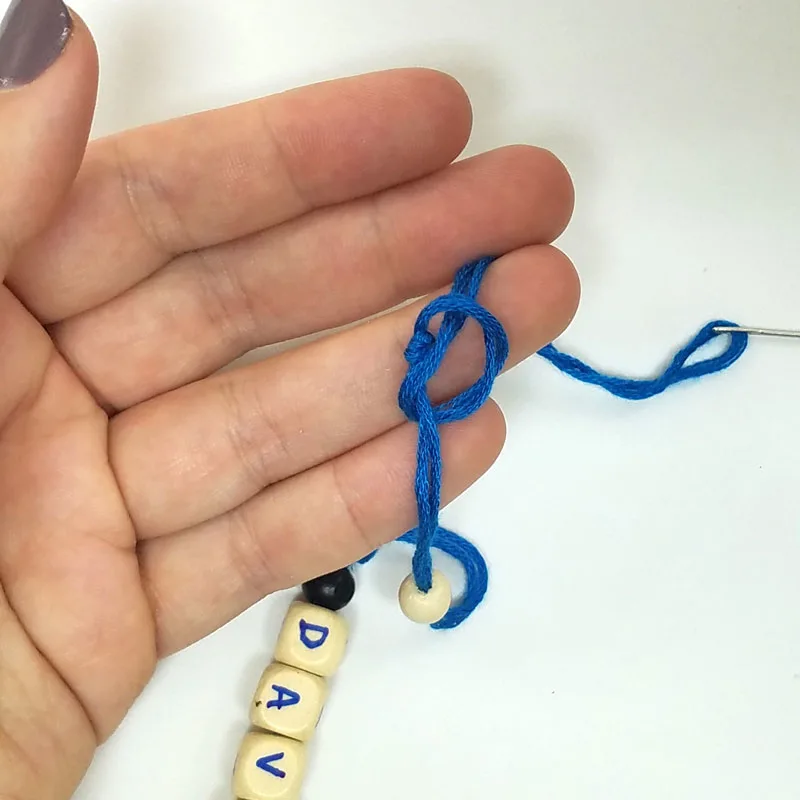 Name keychains - add another bead and knot. 