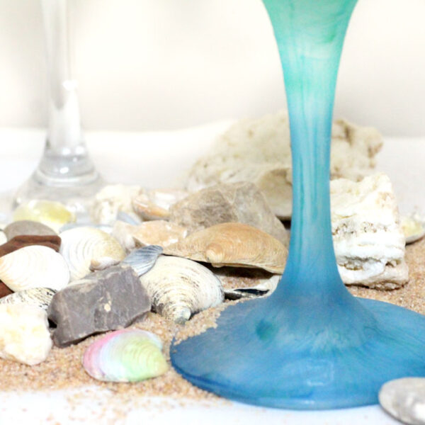 Painted Sea Glass Stemware with an Ombre Finish