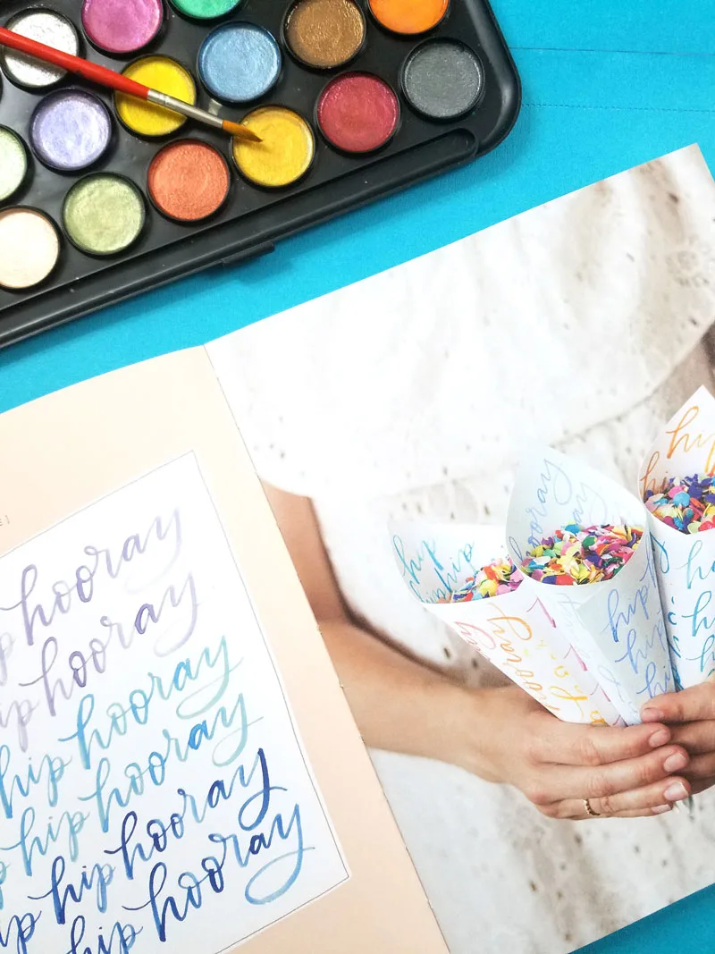 By Hand - the best watercolor books for learning the art of brush lettering - an inside peek