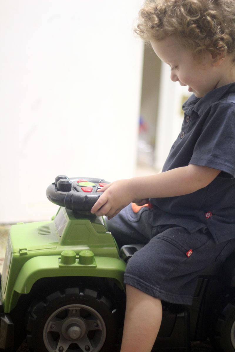 The best birthday gifts for two year old boys: give a Jeep ride-on car, filled with Mega Blox! 