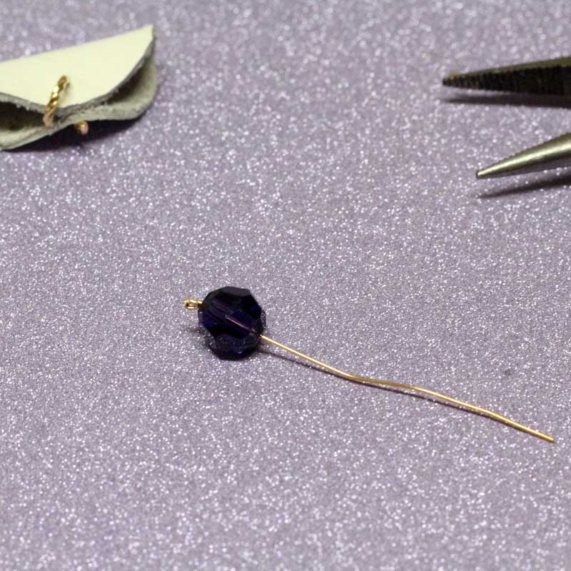 leather diy earrings step 3 add bead