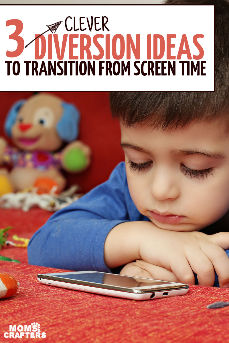 If you're stuggling with how to limit screen time, these diversion ideas will help you transition from screen time to activities your kids WANT to do! #parenting #toddlers #momsandcrafters