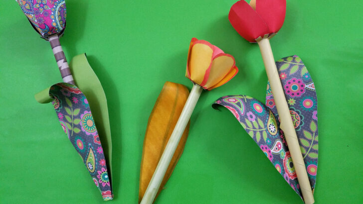 Paper Tulips – Free Printable Paper Flower Template