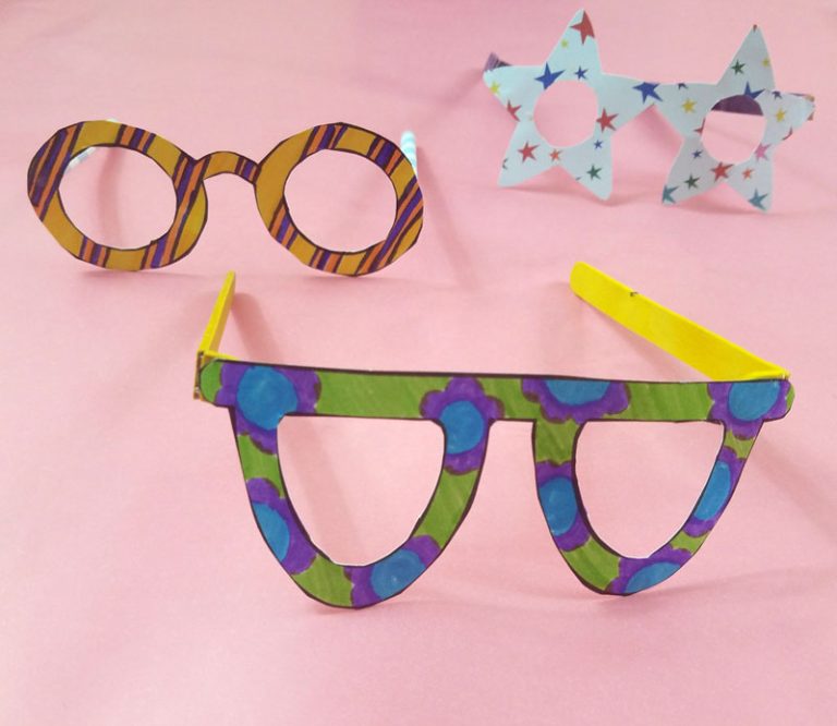 Paper Glasses Colorin Pretend Glasses Craft * Moms and Crafters
