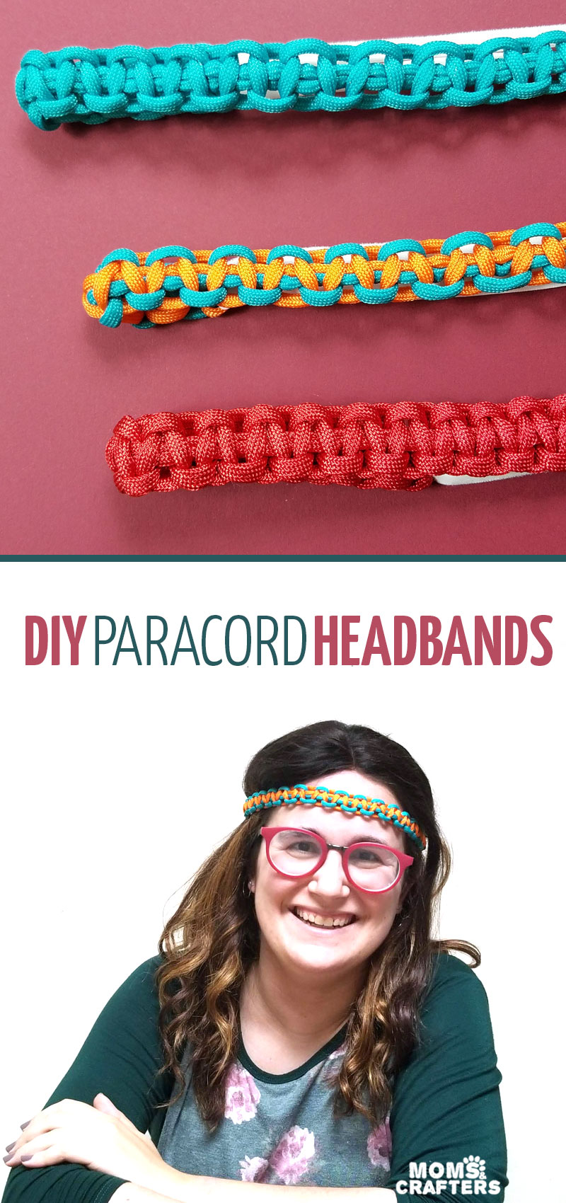 Click to learn how to make your own paracord headbands with this unique paracord craft! If you're looking for cool paracord projects, these weaves instructions teach you the basics for beginners. #paracord #diy #crafts