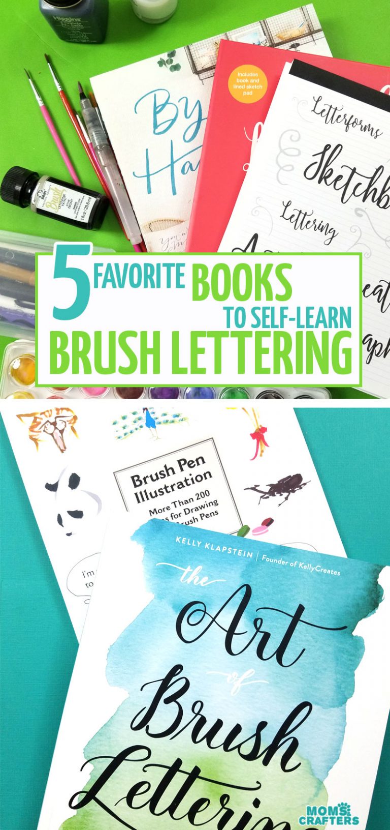 Brush Lettering Books for Beginners * Moms and Crafters