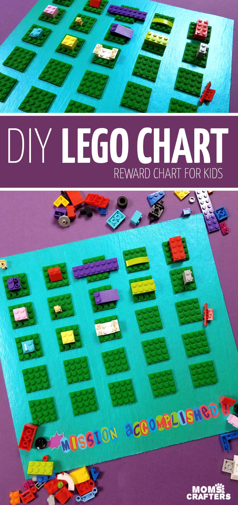 Click to find out how I made this super cool LEGO DIY reward chart for kids for my son to earn more bricks for his collection! This super cool LEGO craft has been working so well for us! #lego #legofan #kidscraft