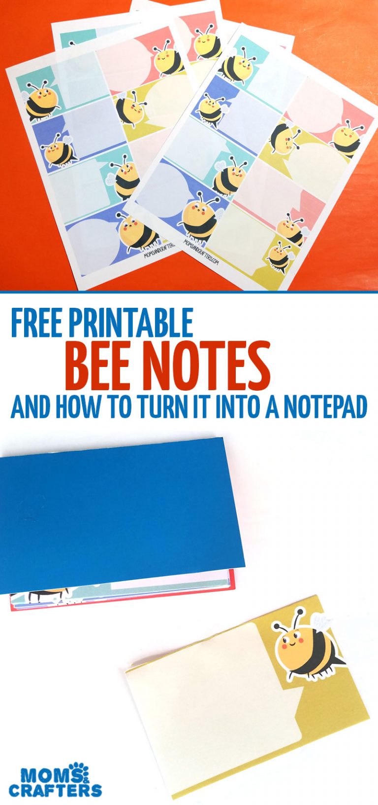 DIY Notepad + Free Printable BEE notes! * Moms and Crafters