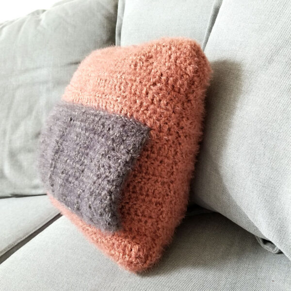 Cozy Crochet Throw Pillow with a Muff