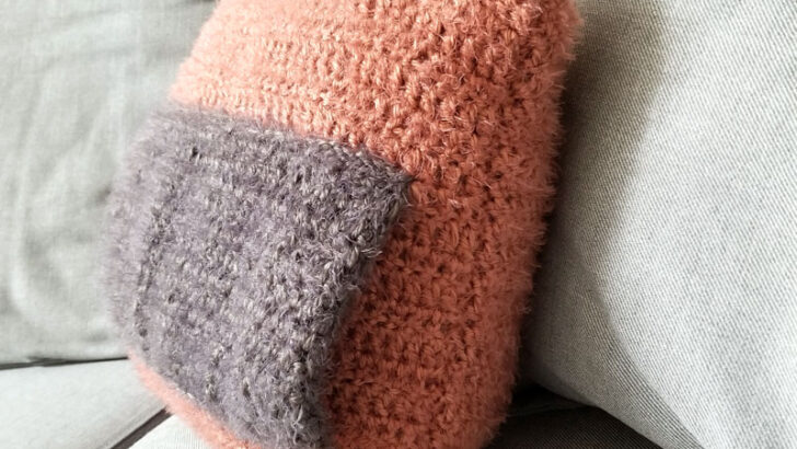 Cozy Crochet Throw Pillow with a Muff