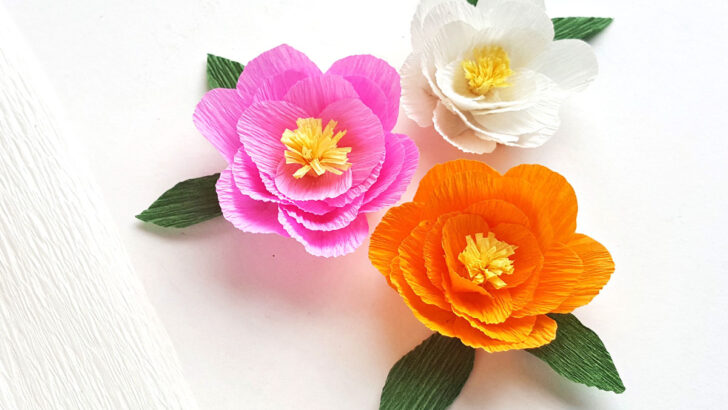 Crepe Paper Peony Template – free printable!