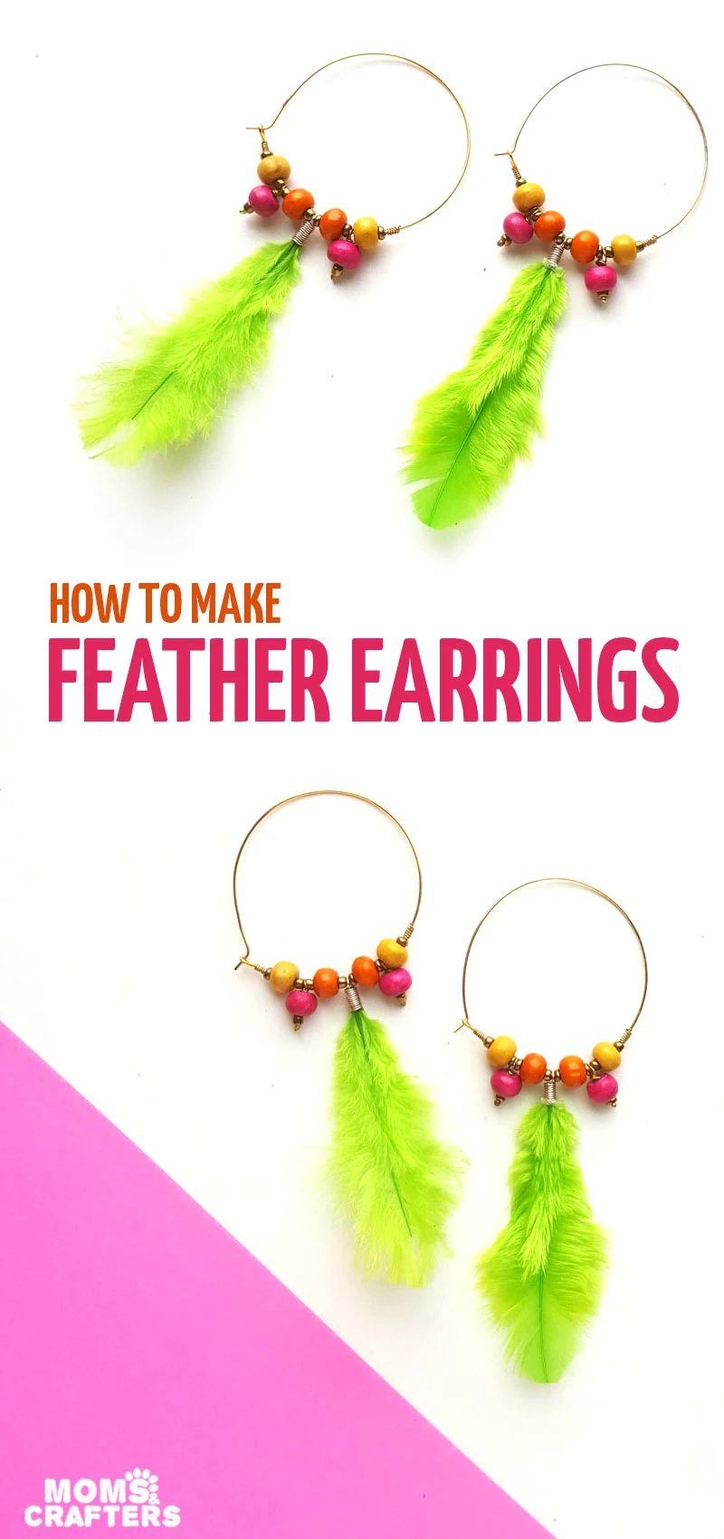 Create your own DIY feather earrings - a boho chic DIY jewelry making project for beginners! 