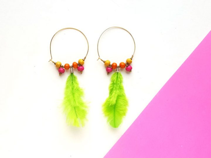 Feather Hoop Earrings