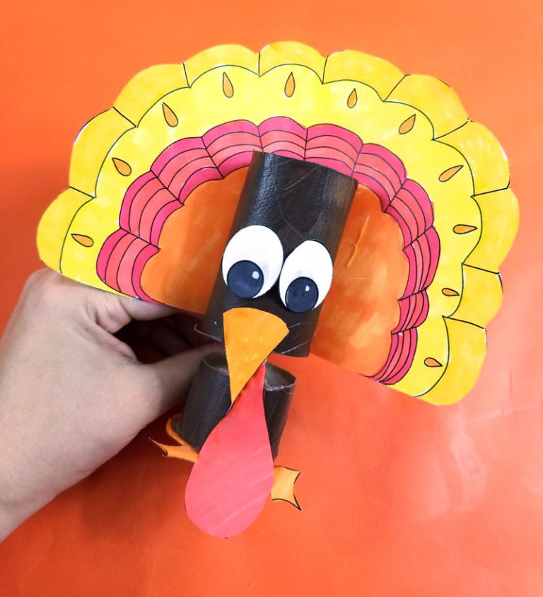 Turkey Puppet Thanksgiving Craft – Free Printable Template