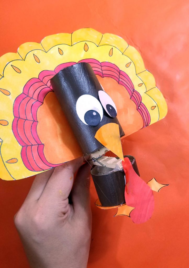 Turkey Puppet Thanksgiving Craft - Free Printable Template