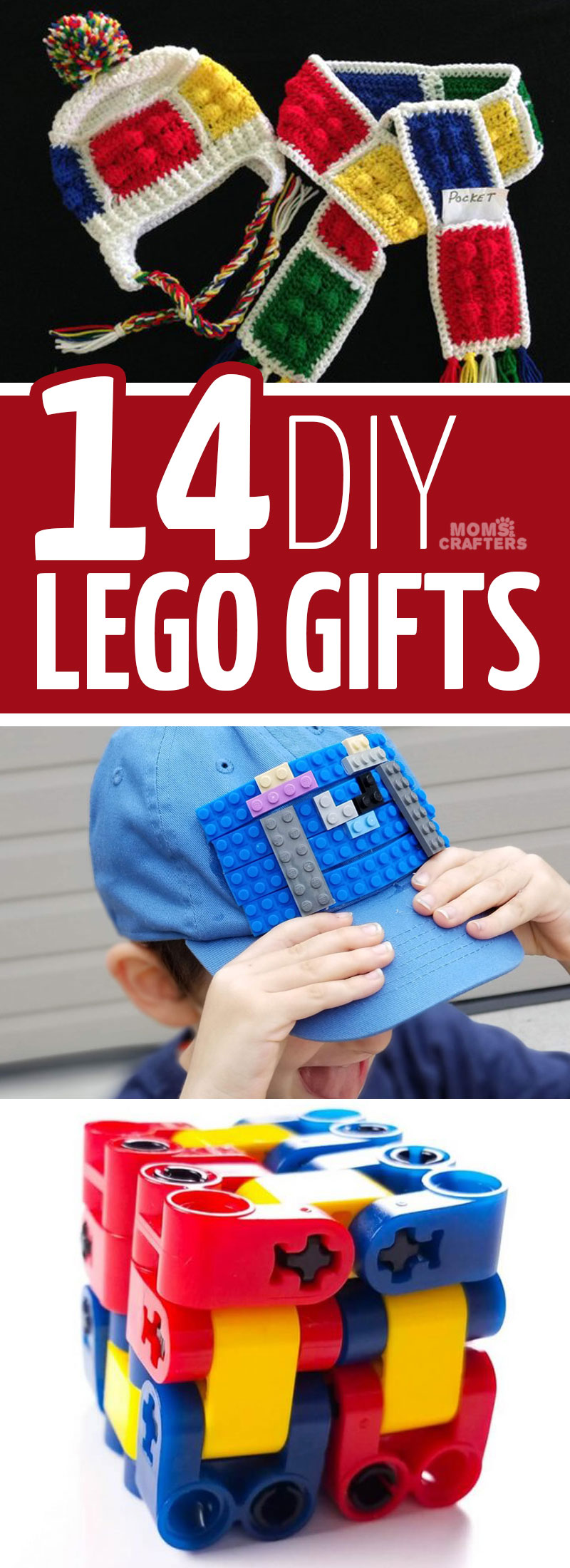 Click for 14 cool DIY lego gifts that you can craft on your own! These LEGO crafts using old bricks, and LEGO themed gift idas are perfect for teenagers, boys, girls, and preschoolers. #lego