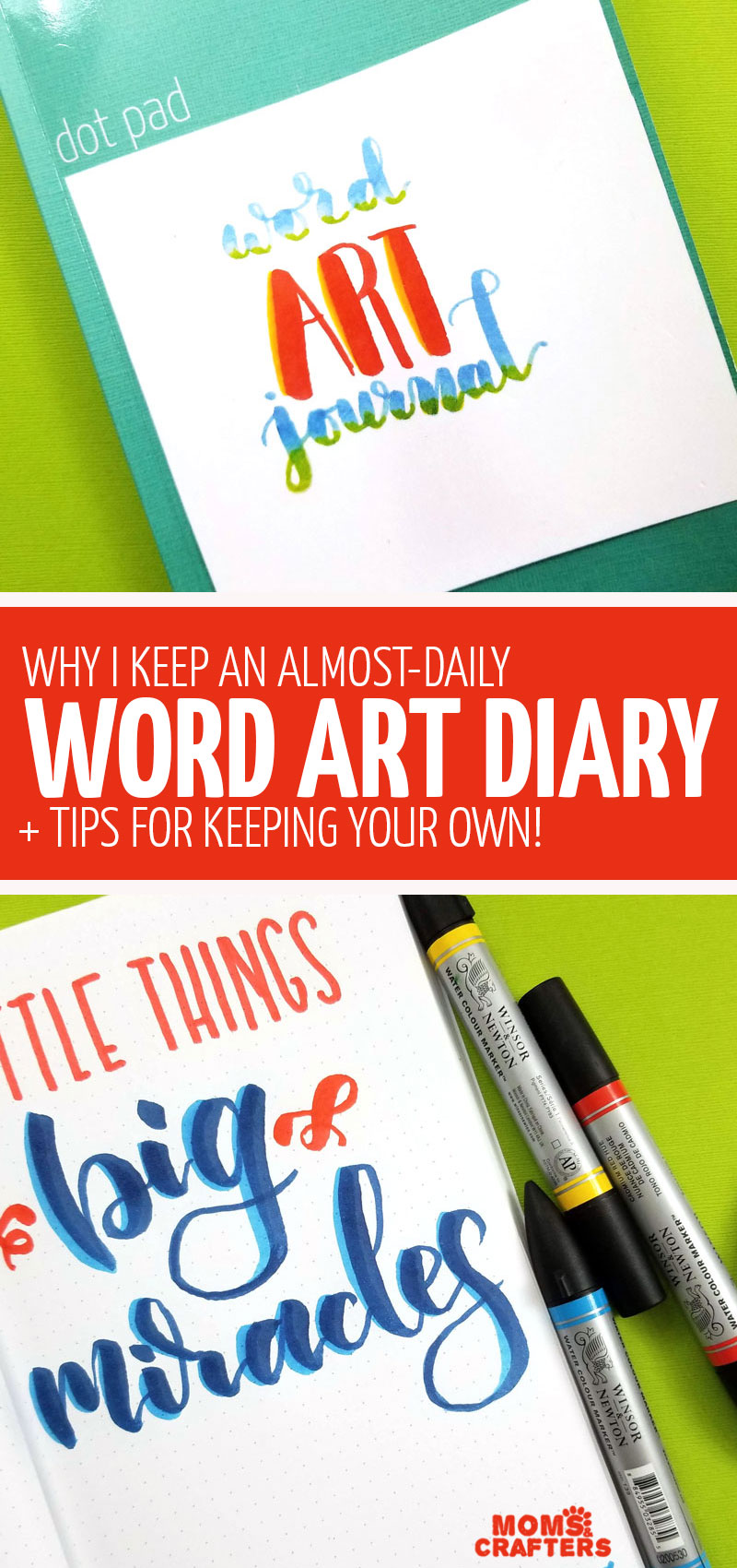 Keep a daily word art diary, a creative lettering journal where you practice calligraphy, hand lettering, or just relax and unwind! This unique form of art therapy is simple and doesn't take time. 