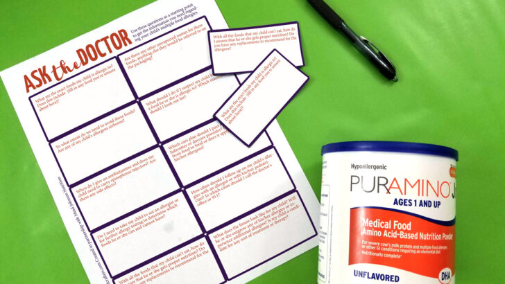 Free Printable Food Allergy Question Cards