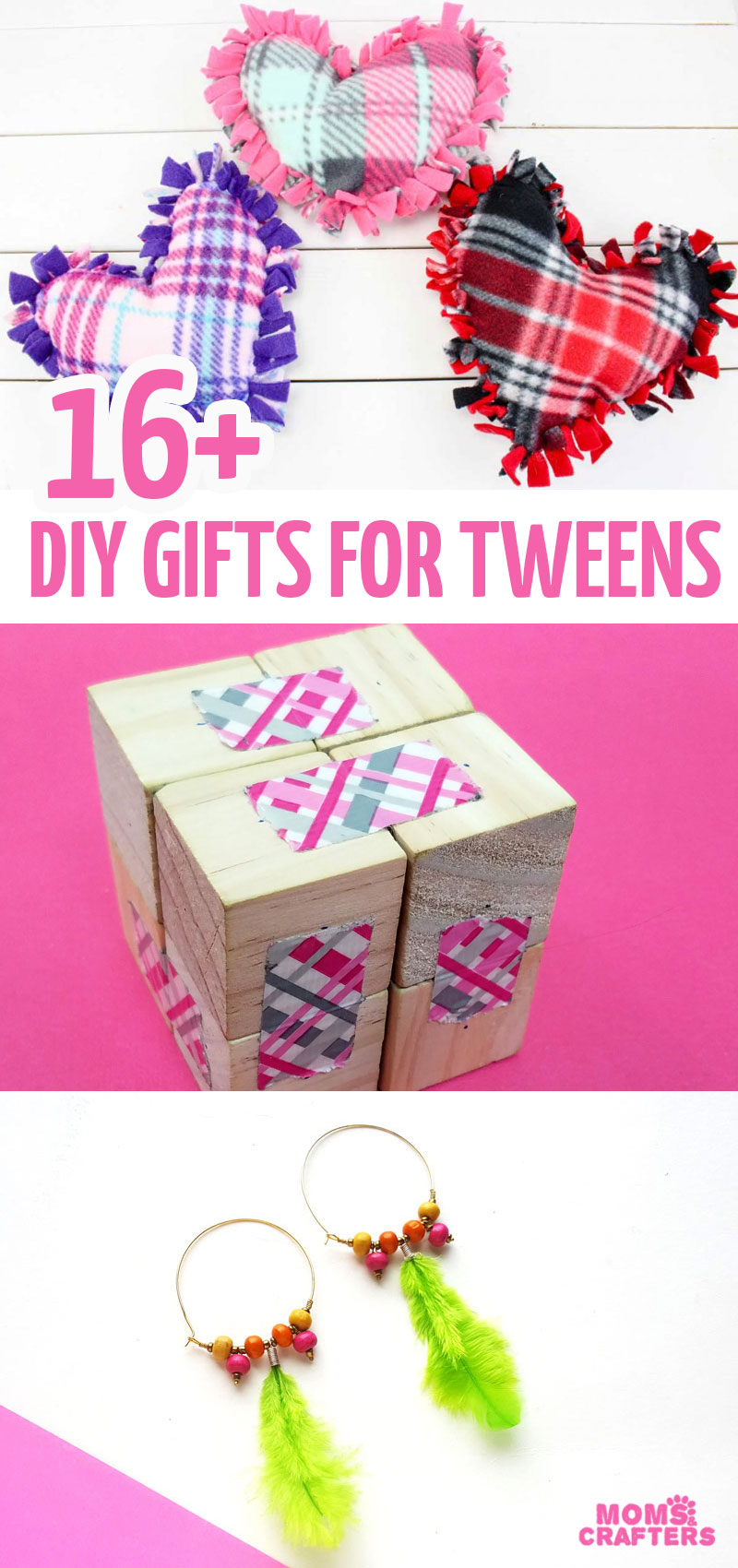 Over 16 creative gift ideas to make for tweens and teens! These DIY gifts for tweens are fun and functional, and include jewelry making, toys, LEGO, ideas for girls and boys, and more!