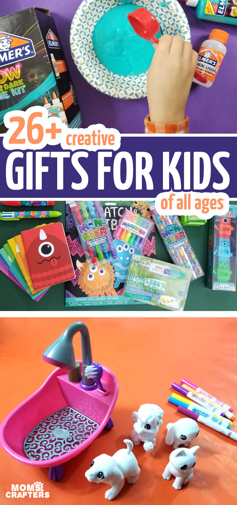 Looking for the ultimate list of gifts for creative kids? Check out this list for gift ideas for crafty kids, toddlers, teens, tweens, and preschoolers!