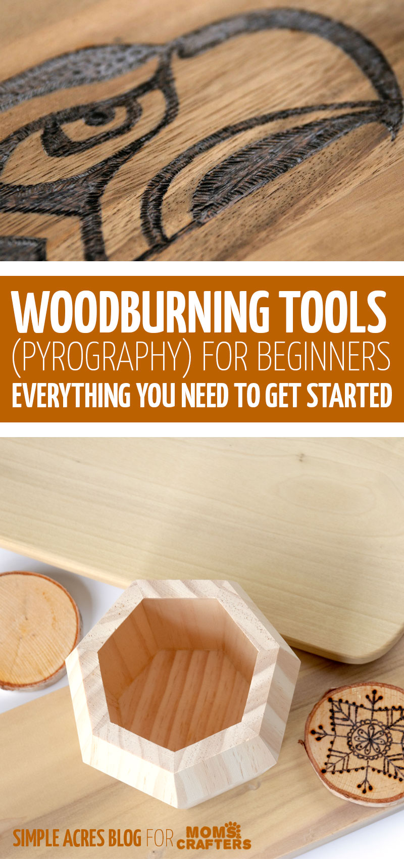 If you want to get started with wood burning, check out this list of top pyrography tools for beginners! This how to get started with woodburning tutorial is great for beginners.