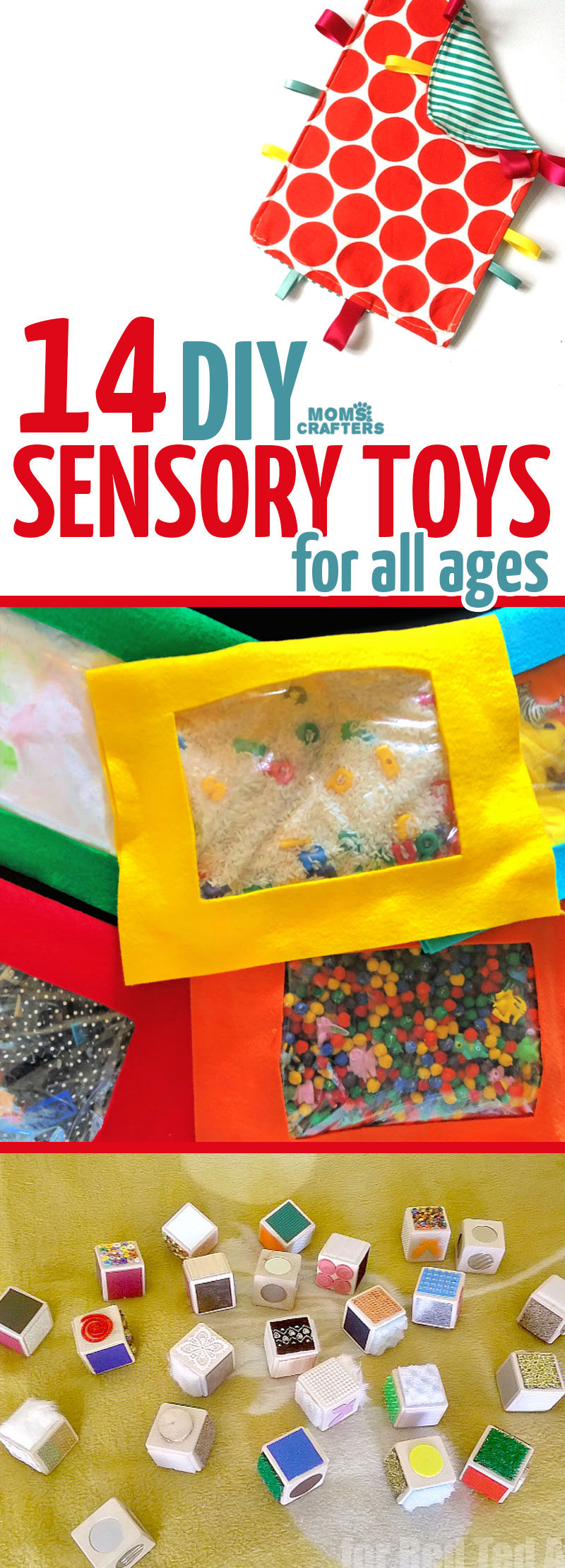 Click for 14 DIY sensory toys to make for your kids! these cool toy crafts are perfect for kids with SPD - sensory processing disorder, ASD - autism, or anyone who likes additional sensory input. #spd #autism #craftymom