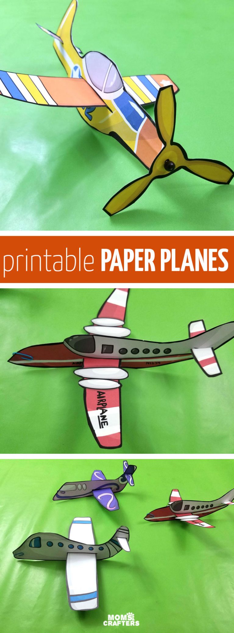 Easy paper airplane templates to print color craft and fly 