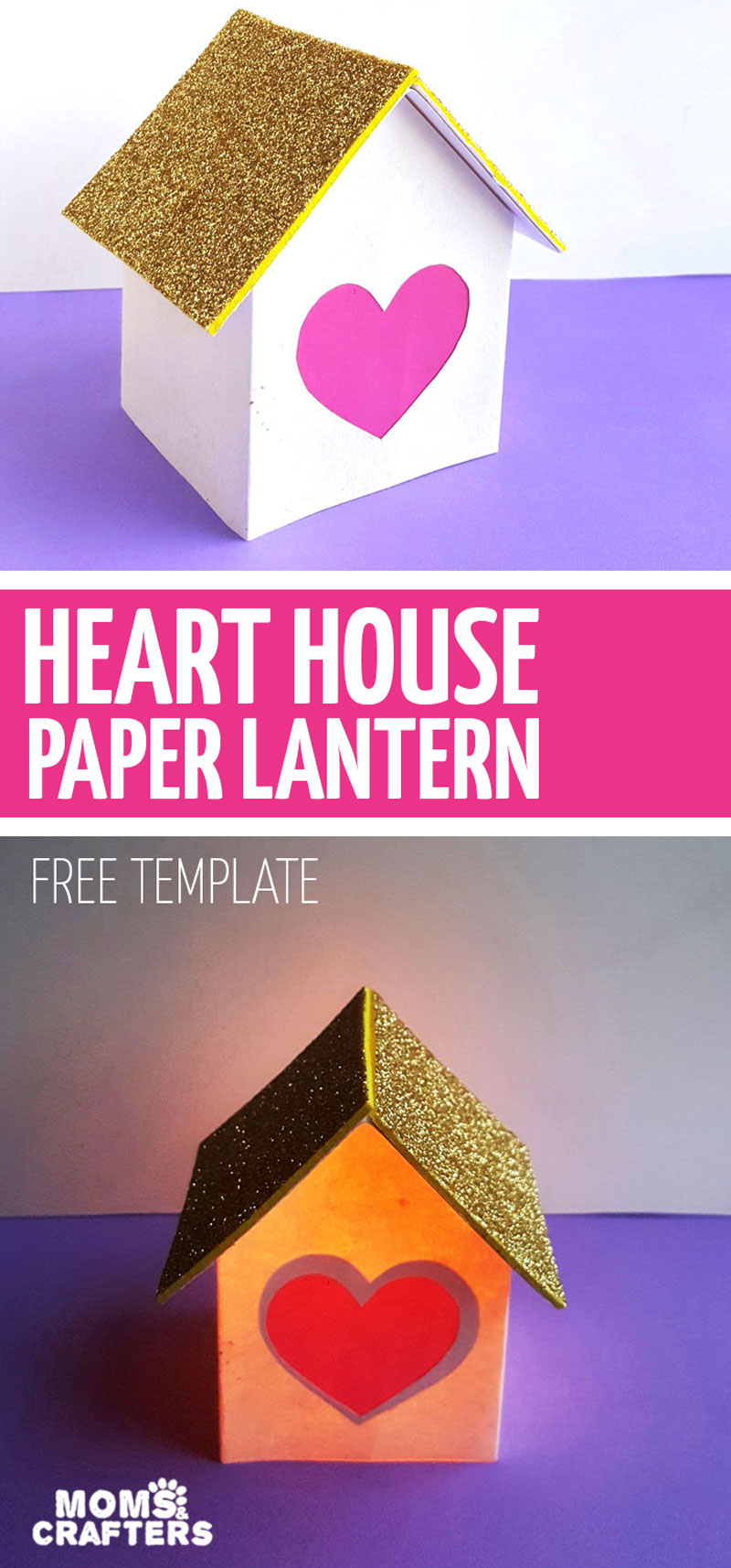 These fun valentine paper lanterns come with a free template for you to enjoy! A fun valentine's day hearts paper craft, this sweet house lantern is fun for kids, teens, and grown-ups