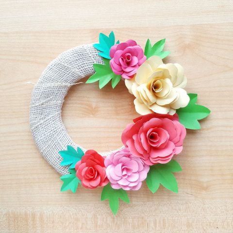 DIY Paper Roses - and a cool paper flower spring wreath!