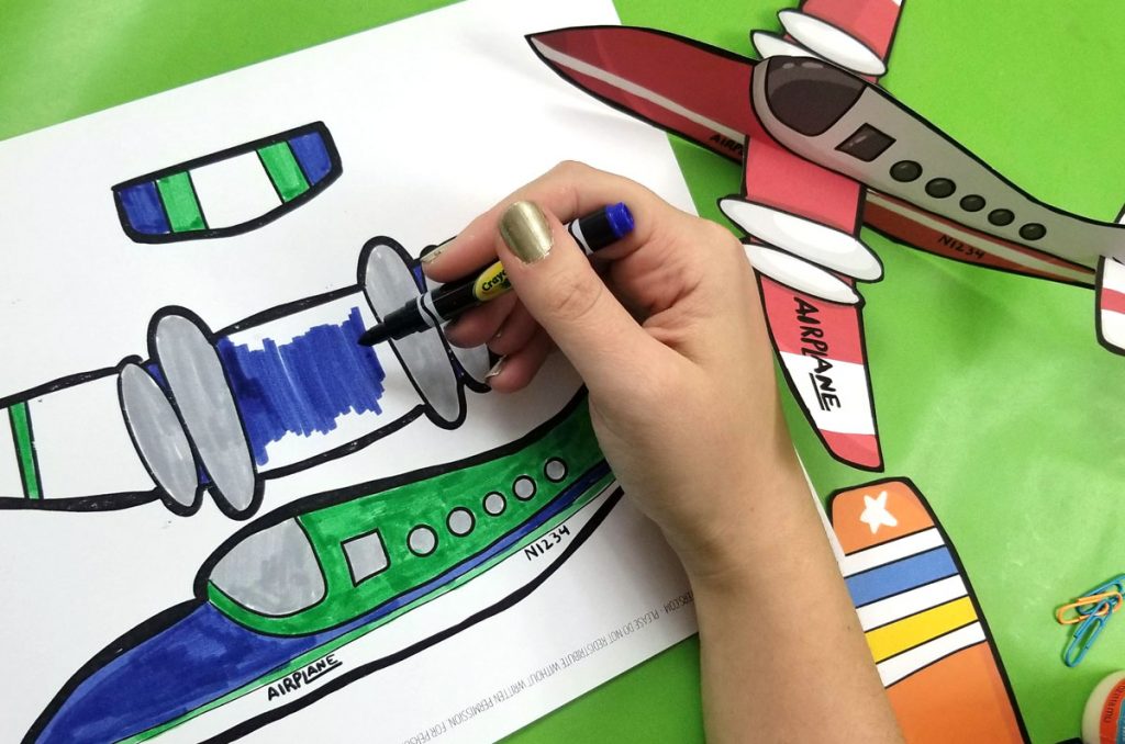 Easy paper airplane templates to print color craft and fly 