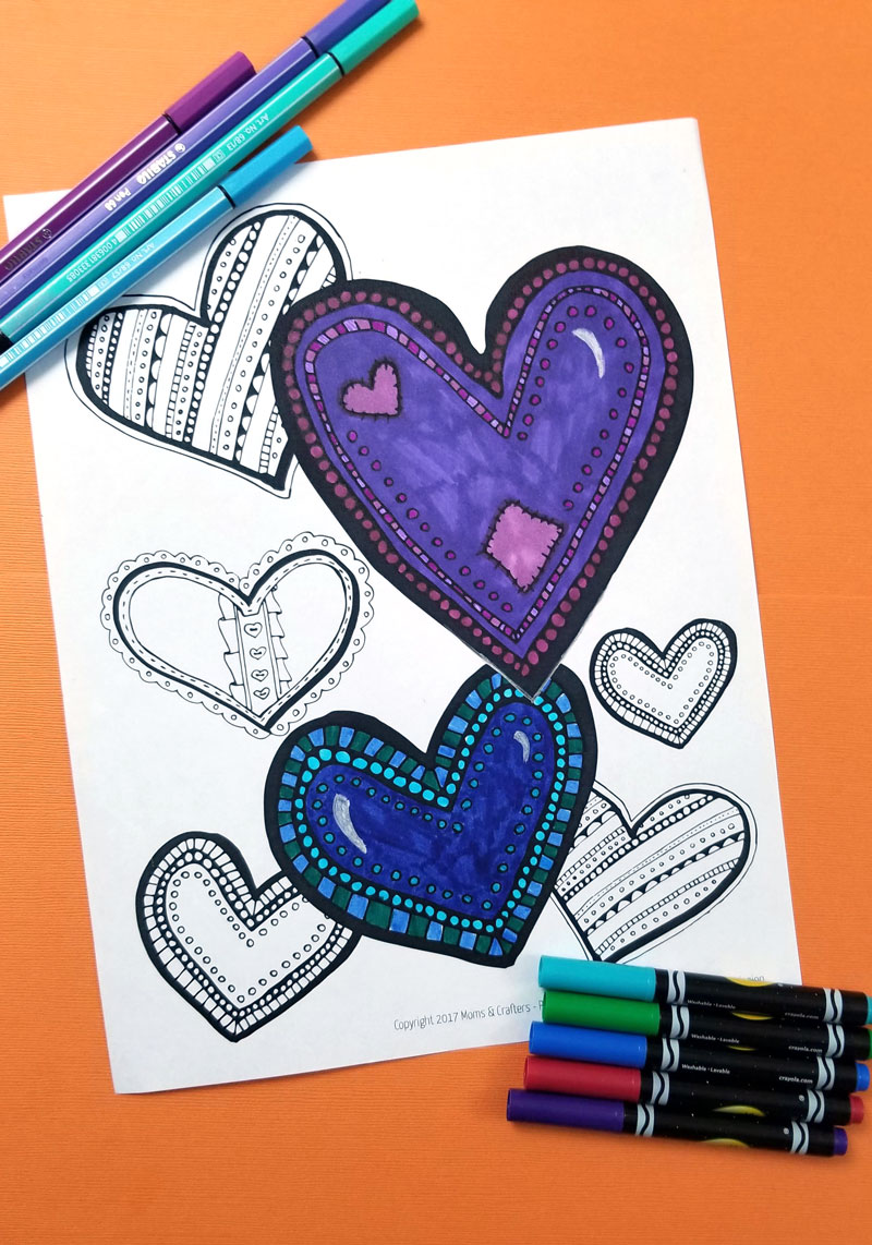 Free printable hear coloring page - valentine's day coloring pages for adults and teens
