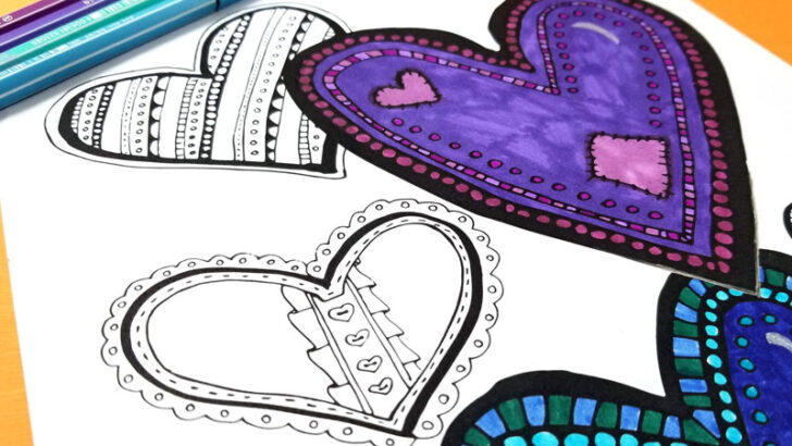 Free Printable Heart Coloring Page for Adults