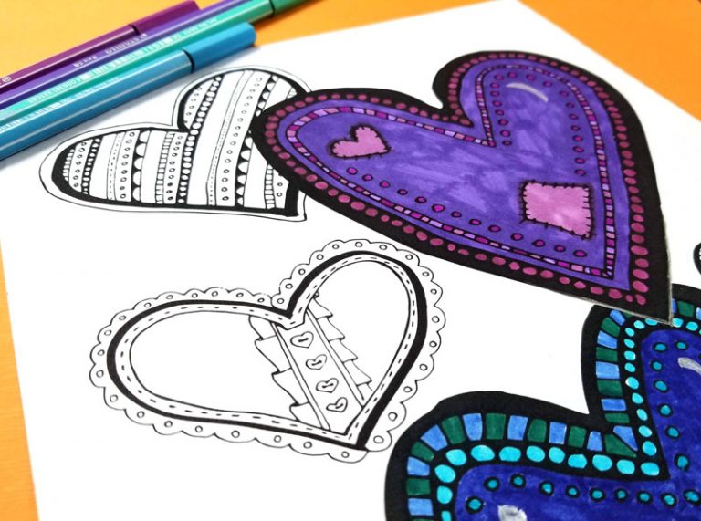 Free Printable Heart Coloring Page for Adults