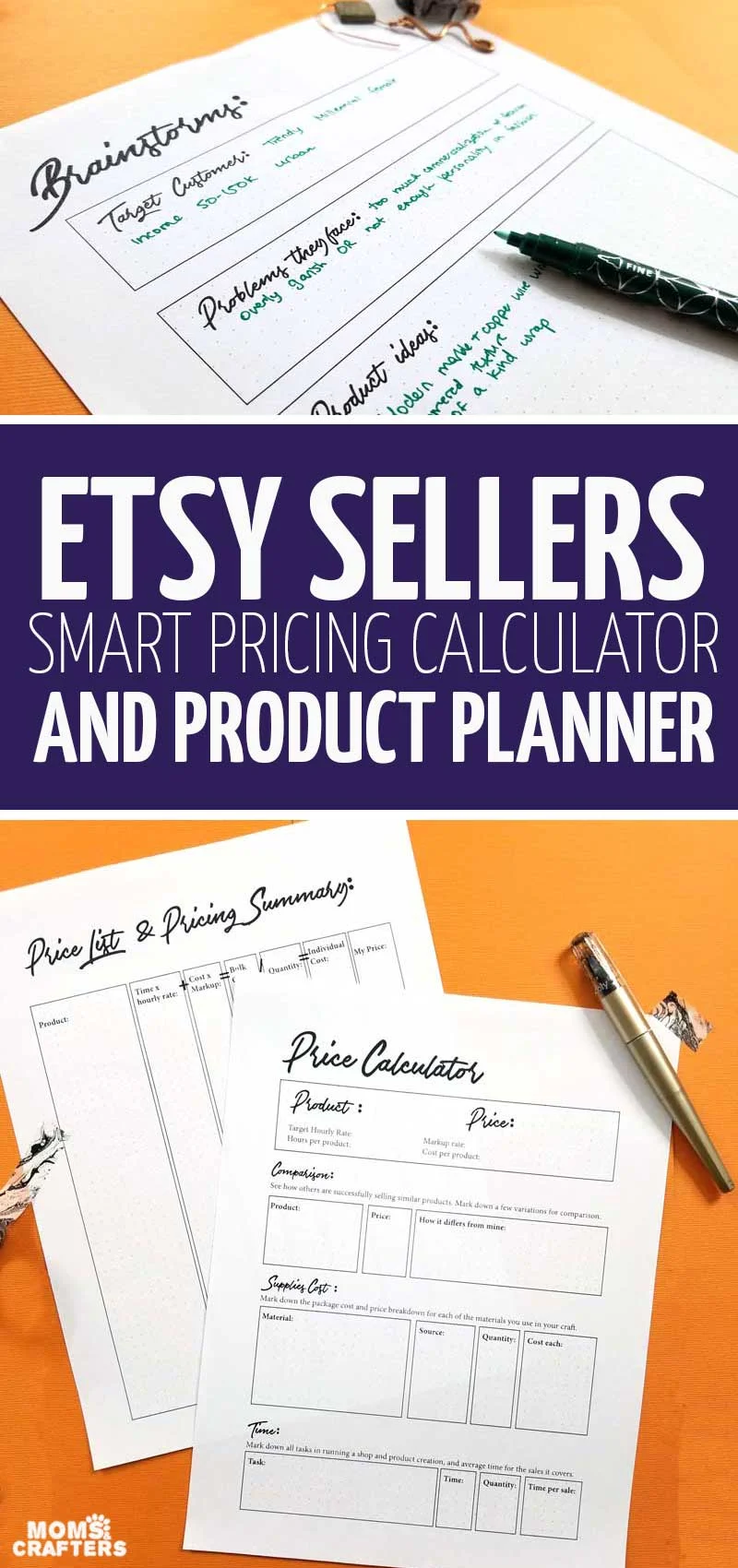 Download this smart pricing calculator for Etsy sellers that takes into account EVERYTHING! This is such a cool handmade goods calculator and crafting calculator for selling handmade jewelry, leather crafts, printables -anything really!