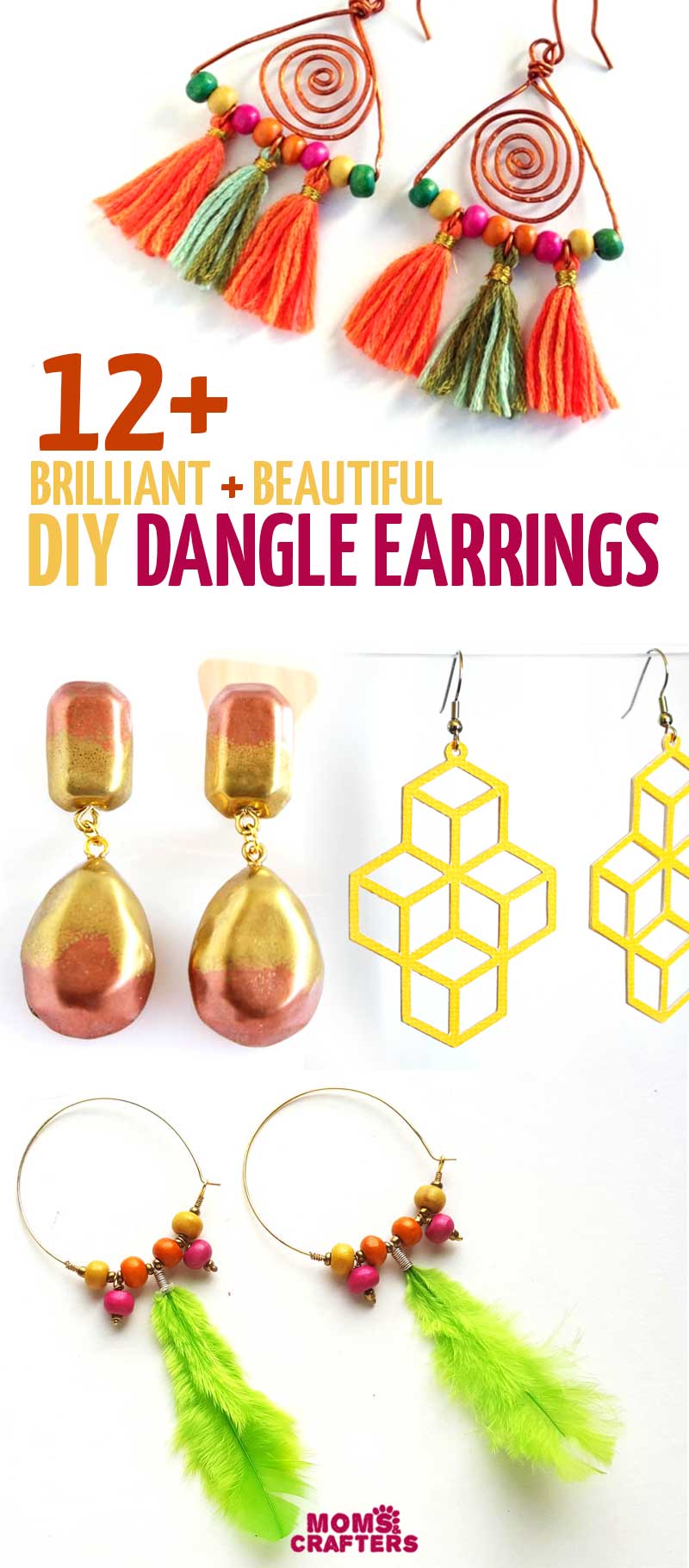 Craft your own DIY dangle earrings with over 12 cool DIY tutorials to try! These jewelry making projects for beginners use all sorts of unique materials and are great crafts for teens and tweens too.