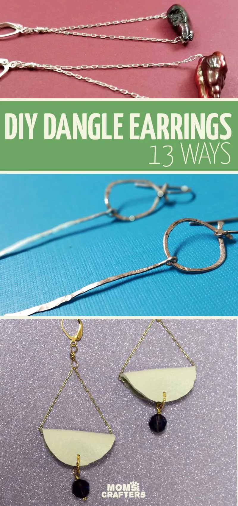 Click for loads of easy cheap jewelry making projects and ideas to make DIY dangle earrings!